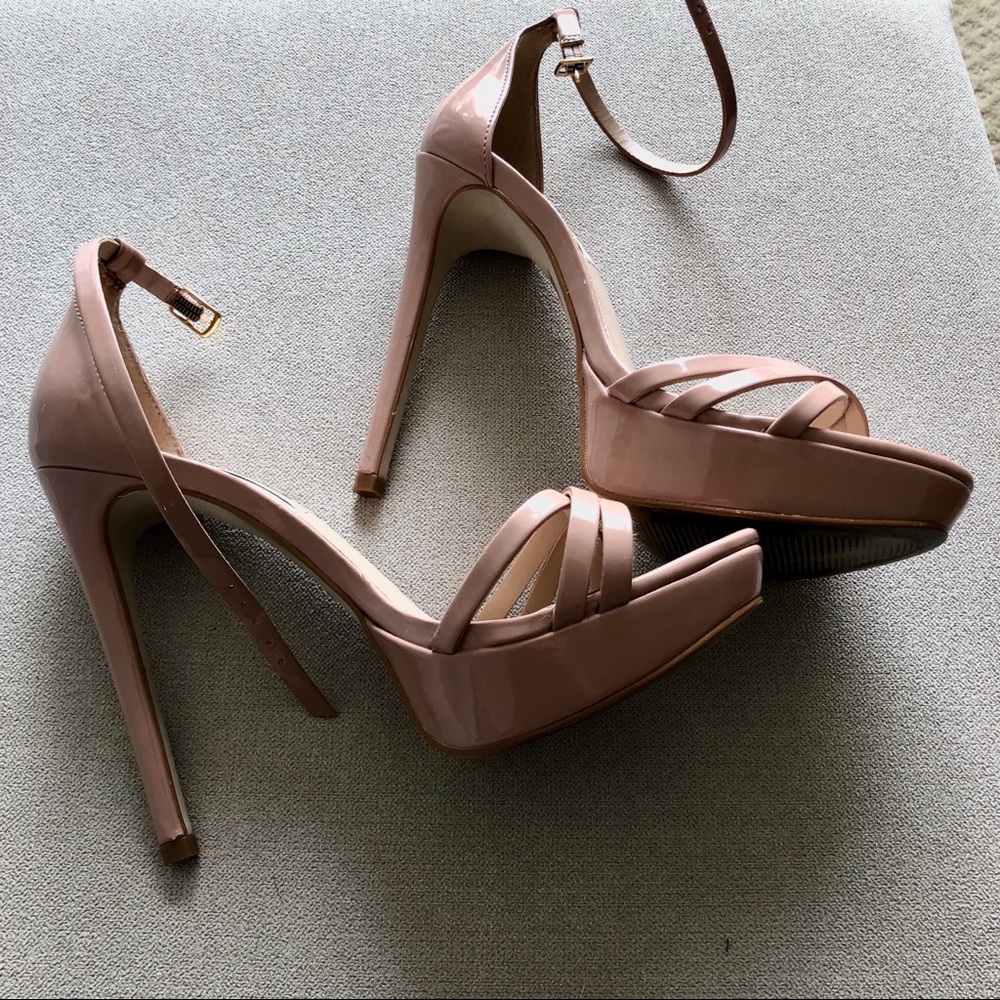 Nude platform heels